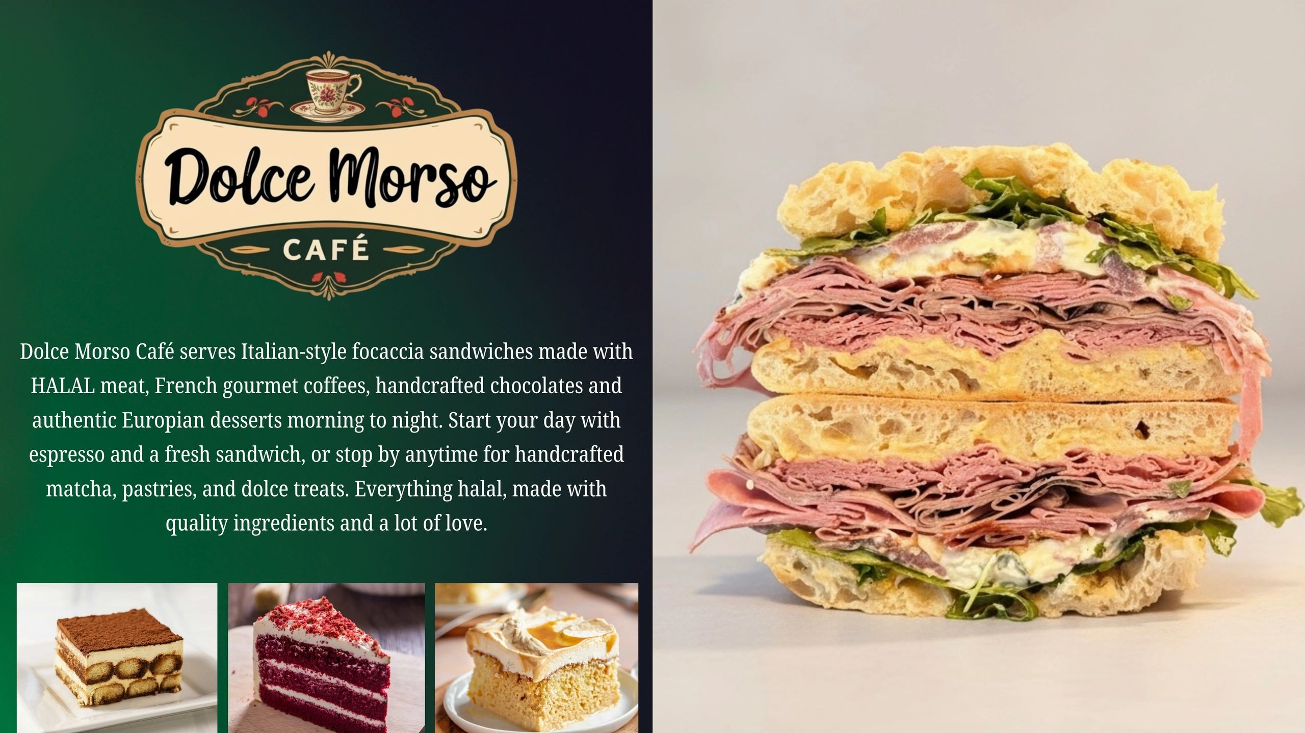 Dolce Morso focaccia sandwich
